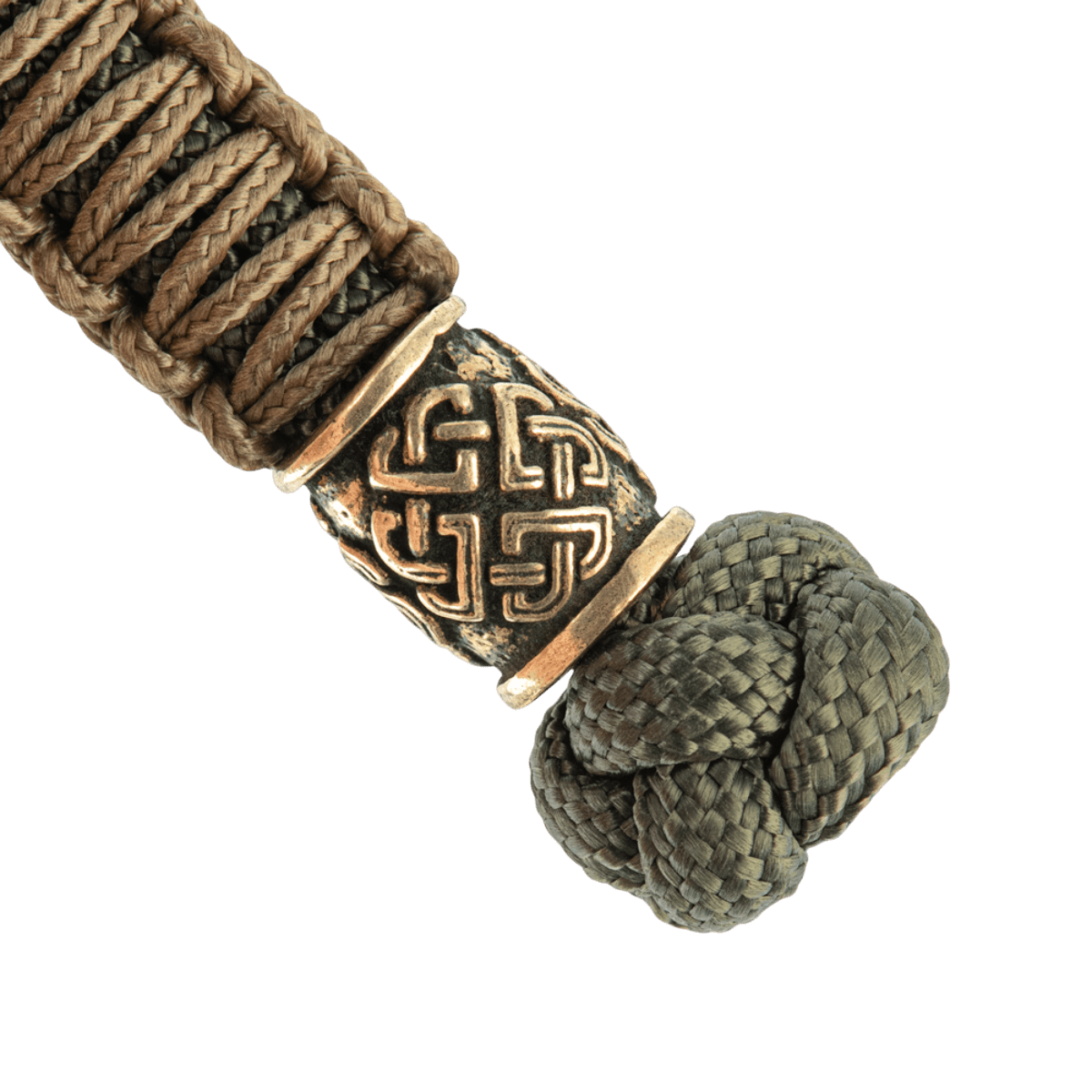 M-Tac Knife Lanyard Celtic flettet paracord med dekorative detaljer, praktisk tilbehør til knive og udstyr, fremhæver personlig stil.