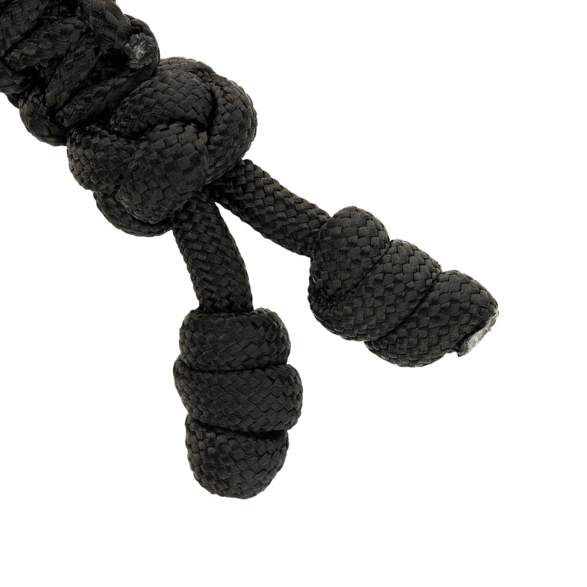 Sort M-Tac Loopy Snake Skull Lanyard i flettet paracord til knive og småt udstyr. Holdbar og stilfuld forlængelse af håndtaget.