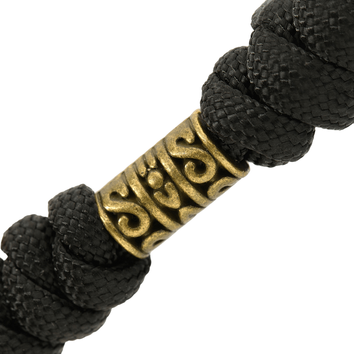 Nærbillede af M-Tac Zeus Lanyard med flettet paracord og stilfuldt design, ideel til kniv og udstyr.