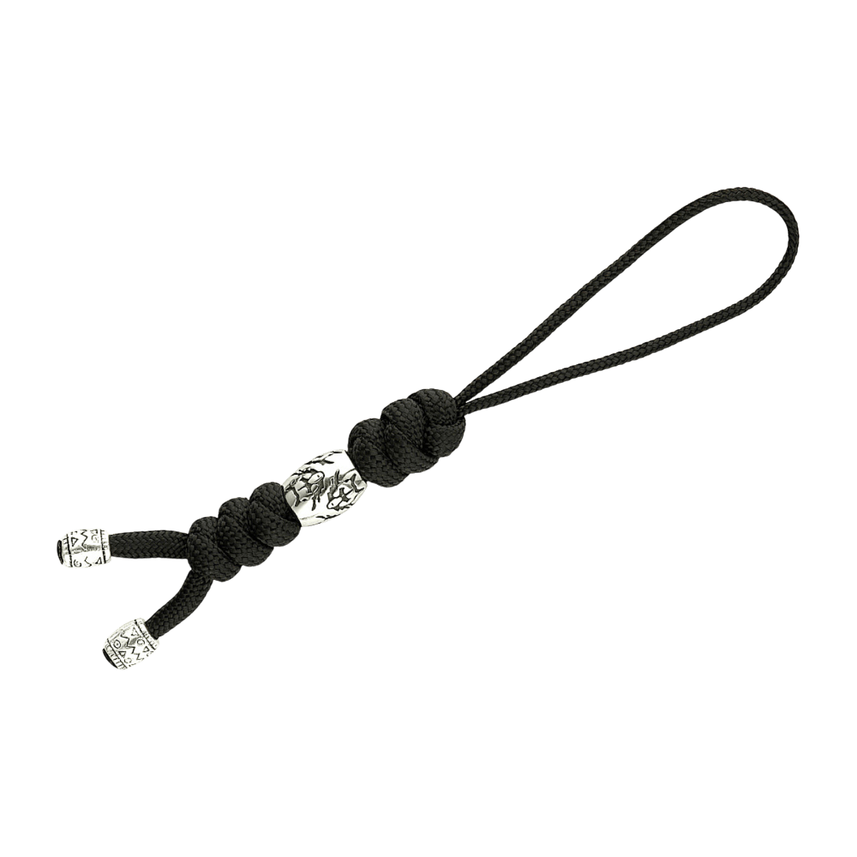 M-Tac Zeus Stainless Steel Lanyard med paracord og dekorativ perle, funktionel til hurtig adgang, perfekt til kniv og udstyr.