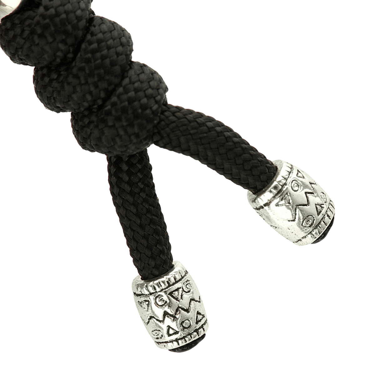 M-Tac Zeus Stainless Steel Lanyard med flettet paracord og dekorative perler. Ideel til hurtig adgang til kniv og udstyr.