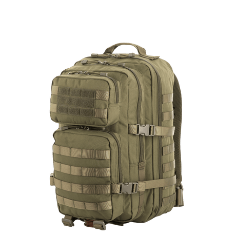 M-Tac Assault Pack, byrygsæk eller kort vandretur, MOLLE-system, store lynlåslommer, komfortable skulderremme, 42x20x25 cm, 1100 g.