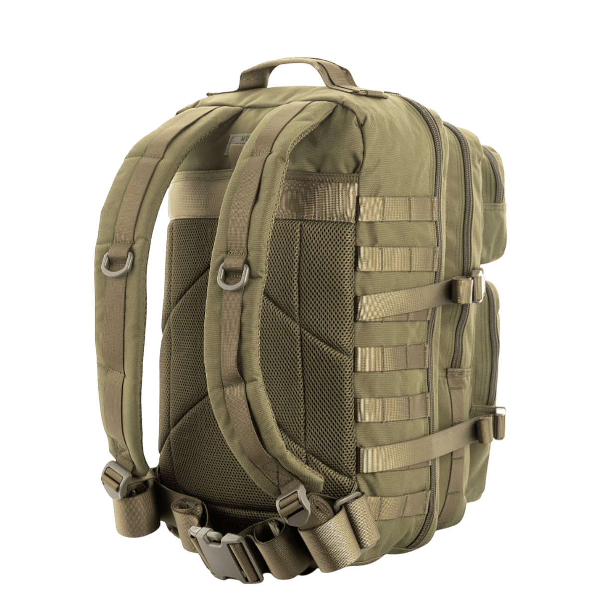 M-Tac Large Assault Pack Rygsæk med MOLLE-system og polstrede skulderremme, ideel til bybrug og vandreture