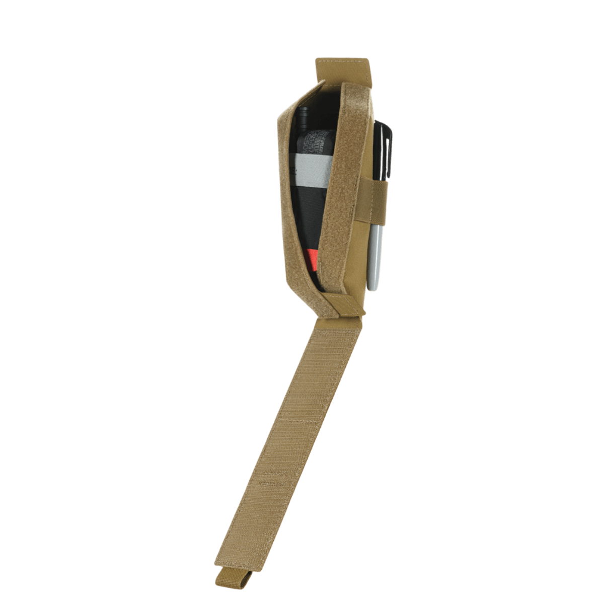 M-Tac Lomme til Tourniquet Closed - brun opbevaringspose til sikring af tourniquet i nødsituationer med lukket design for beskyttelse.
