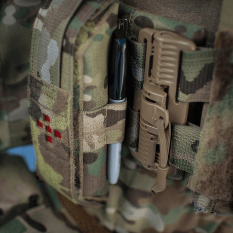 M-Tac Lomme til Tourniquet Closed i multicam nylon med robust lukning, gallery position 1, til NIJ-certificeret taktisk kropsbeskyttelse.
