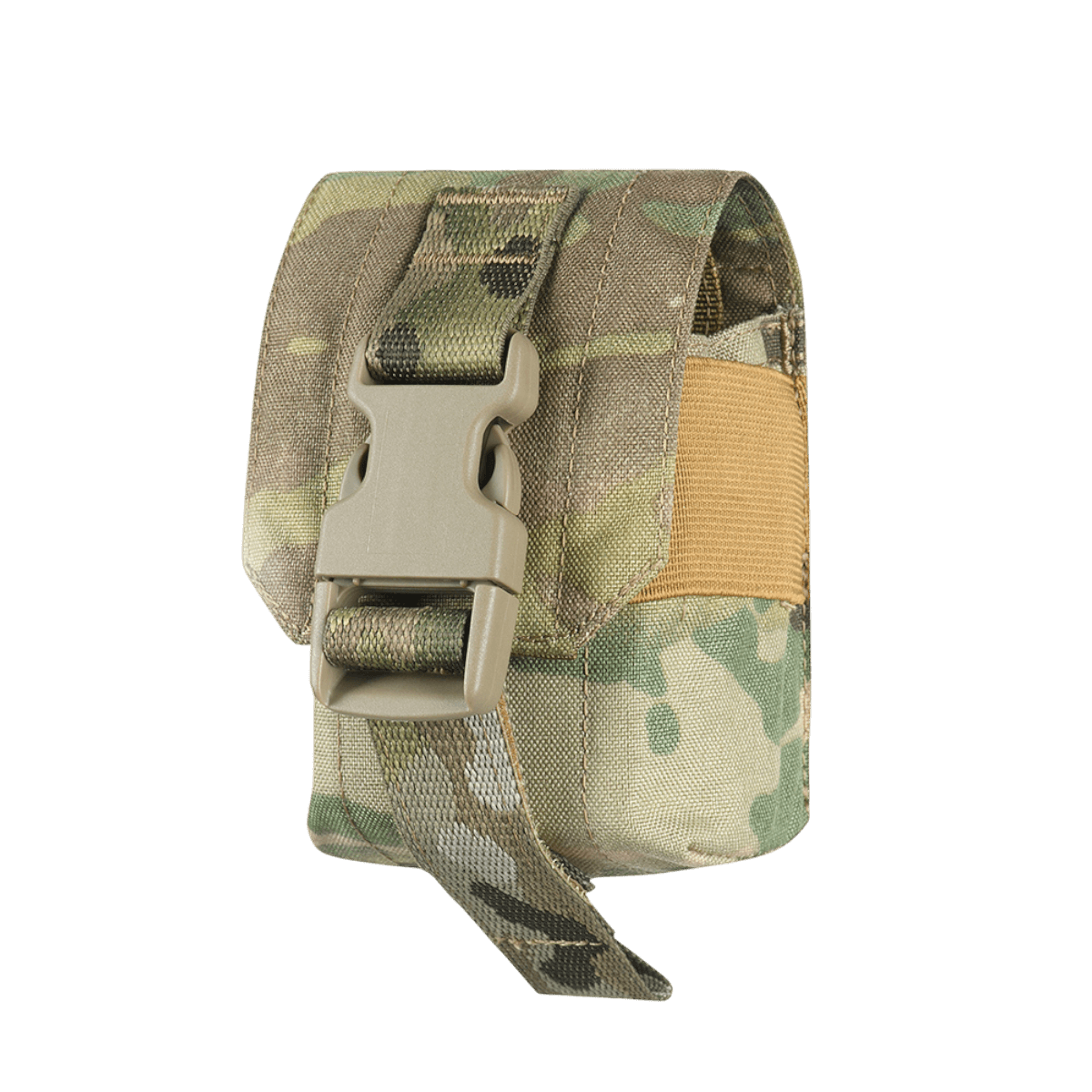 M-Tac Lomme til Fragmentgranat Laser Cut i slidstærkt Cordura stof, grå camouflage design til effektiv granatopbevaring, med fastex-lukning.