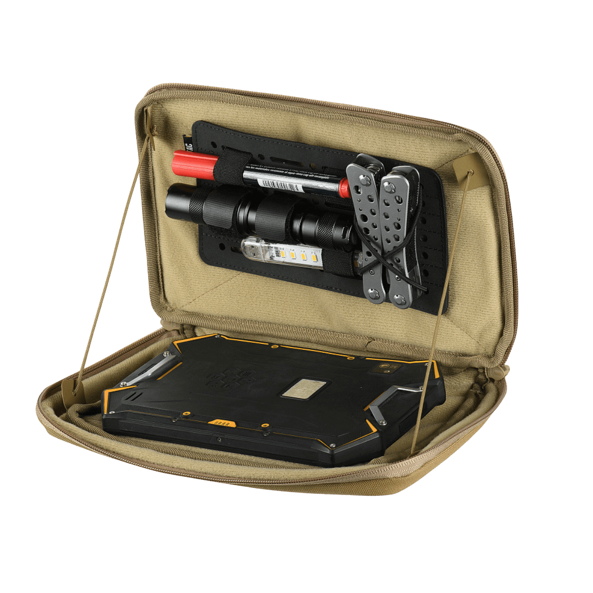 M-Tac Admin Pouch X-Large Elite med rum til udstyr, tablet og elastik til taktisk brug. Fremstillet af Cordura 500D og Squadron.