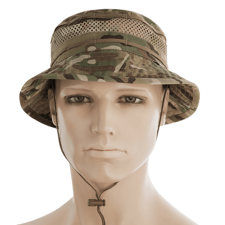 M-Tac Panamahat med Net Elite NYCO i multicam med meshpaneler og båndsyet kant vist i gallery position 1 på mannequin