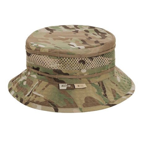 M-Tac Panamahat med Net Elite NYCO i multicam med kort skygge og meshpaneler, vist i gallery position 1 uden mannequin