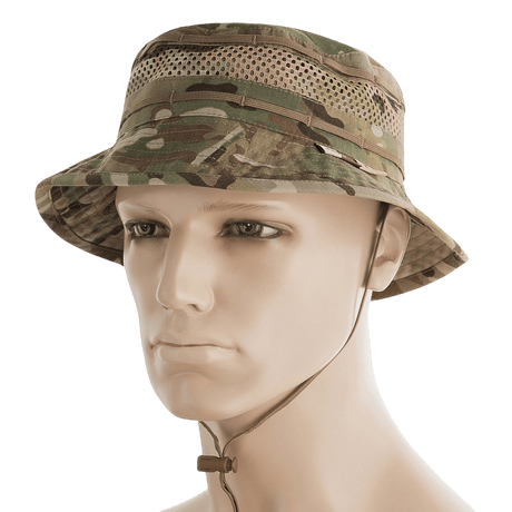 M-Tac Panamahat med Net Elite NYCO i multicam med mesh og båndsyet kant, vist i gallery position 1 på mannequin med justerbar chinstrap