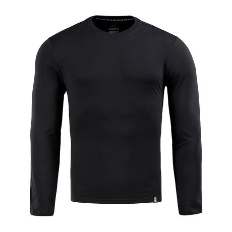 M-Tac Long-sleeve T-shirt 93/7 i sort til hverdagsbrug, uniformer, sport, jagt og friluftsliv, lavet af 93% bomuld og 7% elastan, holdbar og komfortabel.