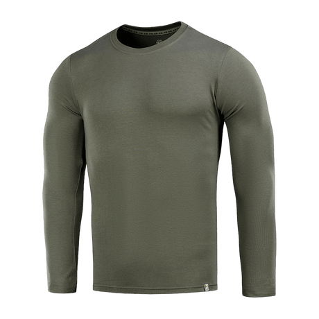M-Tac Long-sleeve T-shirt 93/7 i olivenfarve, lavet af 93% bomuld og 7% elastan, ideel til hverdag og udendørs aktiviteter.