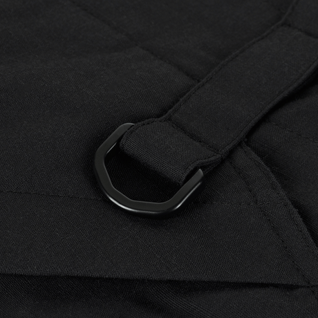 Detalje af bæltestrop på taktiske M-Tac Bukser STURM NyCo Extreme Gen.II i sort nylon og bomuldsmateriale.