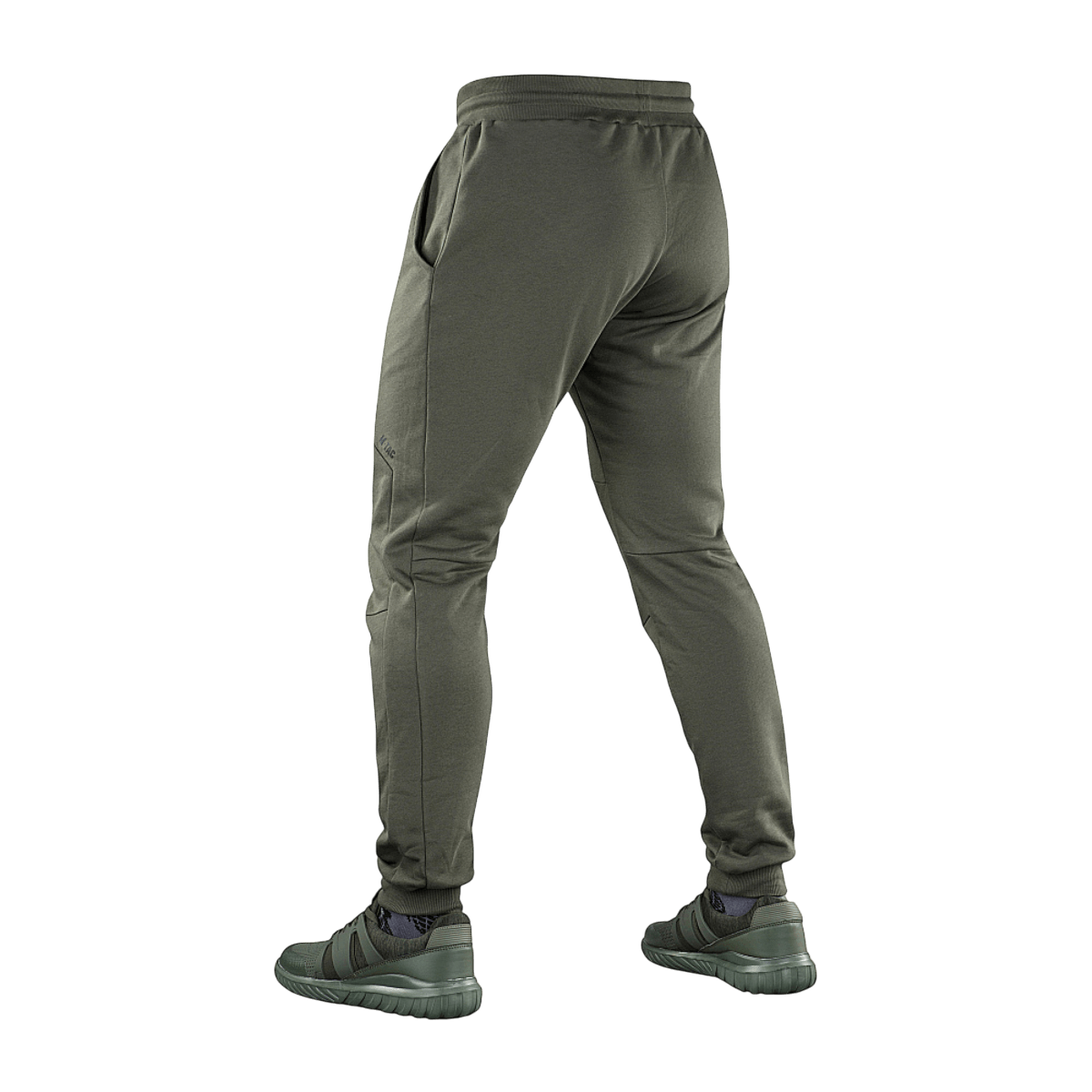 M-Tac Bukser Stealth Cotton i 100% bomuld med elastik i taljen og to sidelommer, designet til løb og fitness, vist fra bagfra.