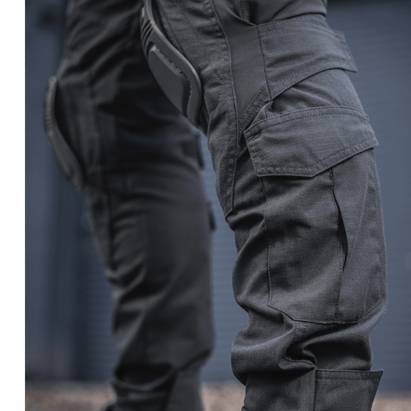 M-Tac Bukser Army NYCO Extreme i sort med robust amerikansk NYCO Extreme-stof og NIJ-certificering, teknisk design og detaljer, gallery position 1.