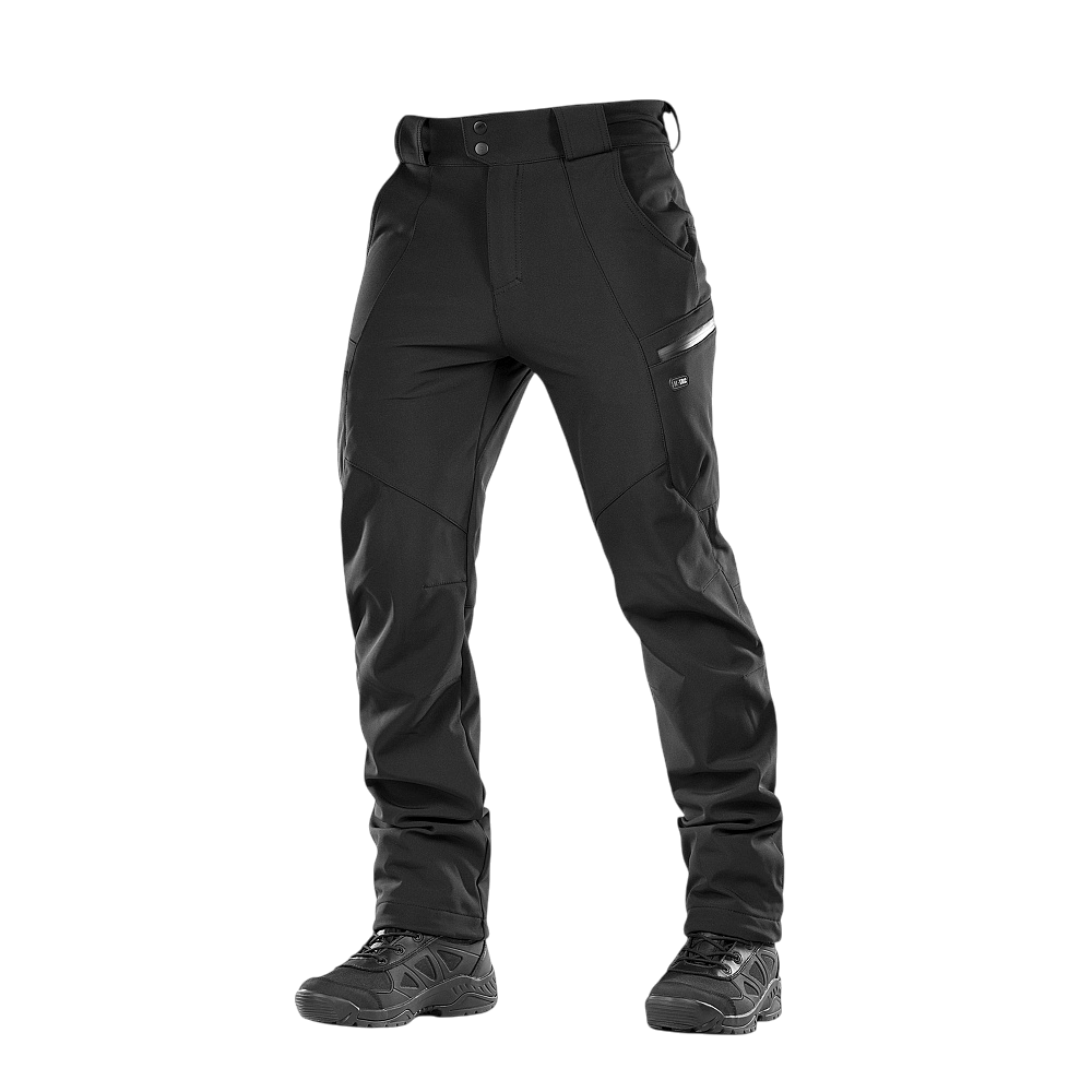 M-Tac Bukser Soft Shell Vinter - vinterbukser i sort softshell for isolering og vandafvisning, ideelle til kolde årstider.