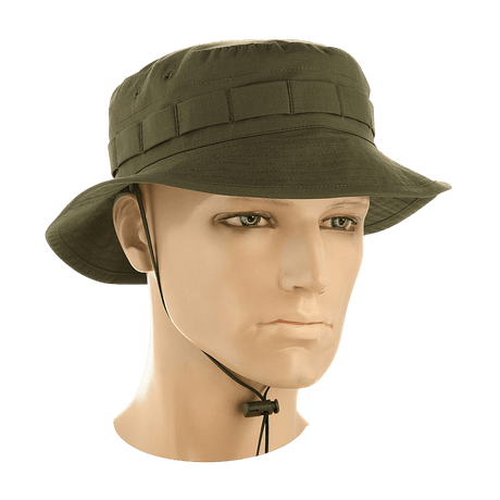 M-Tac Panama Rip-Stop army-hat med rip-stop materiale og ventilationshuller for åndbarhed, set på mannequin hoved.