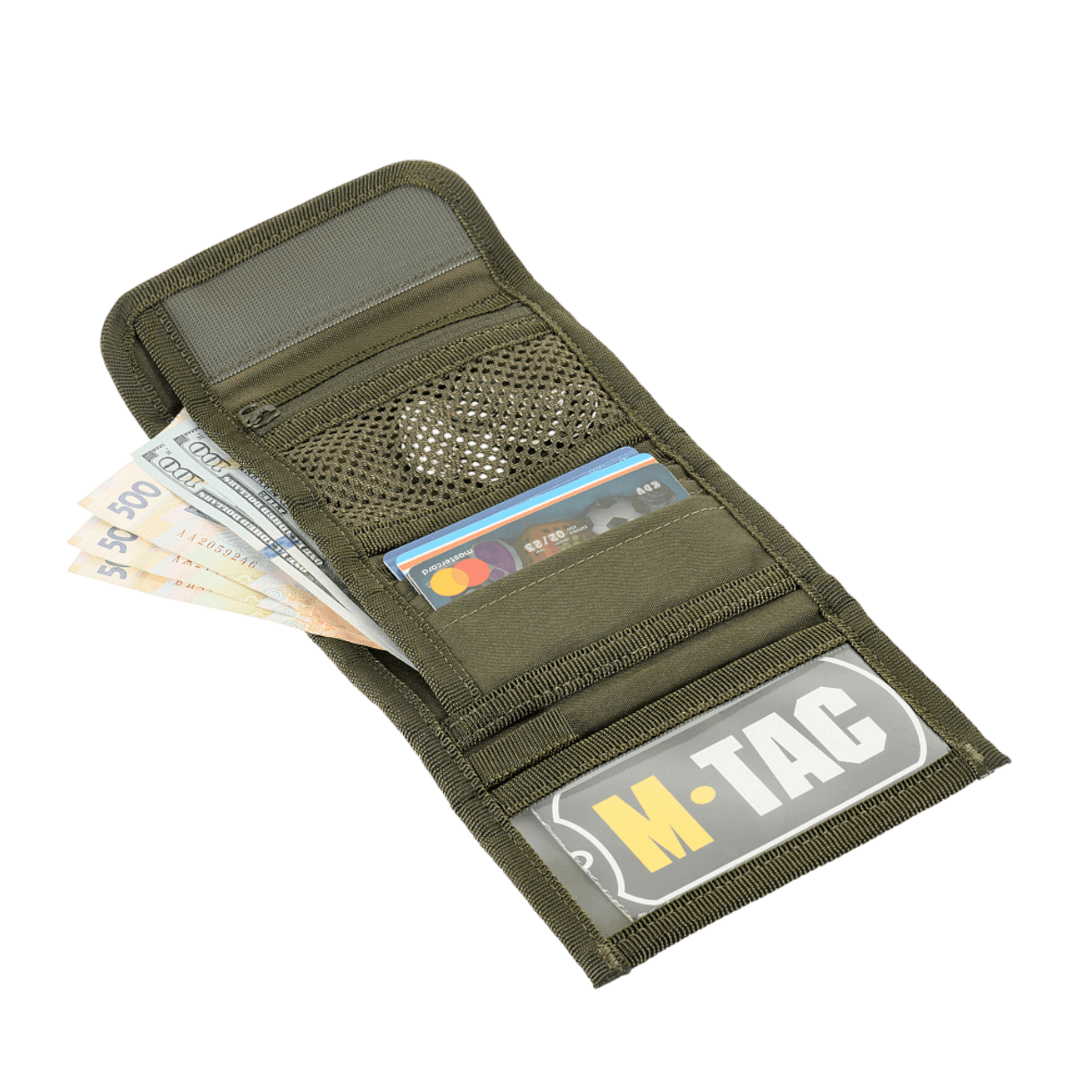 M-Tac Pung med Patch Panel Elite Gen. II i slidstærkt materiale med rum til kontanter, kort og lynlåslomme til småpenge