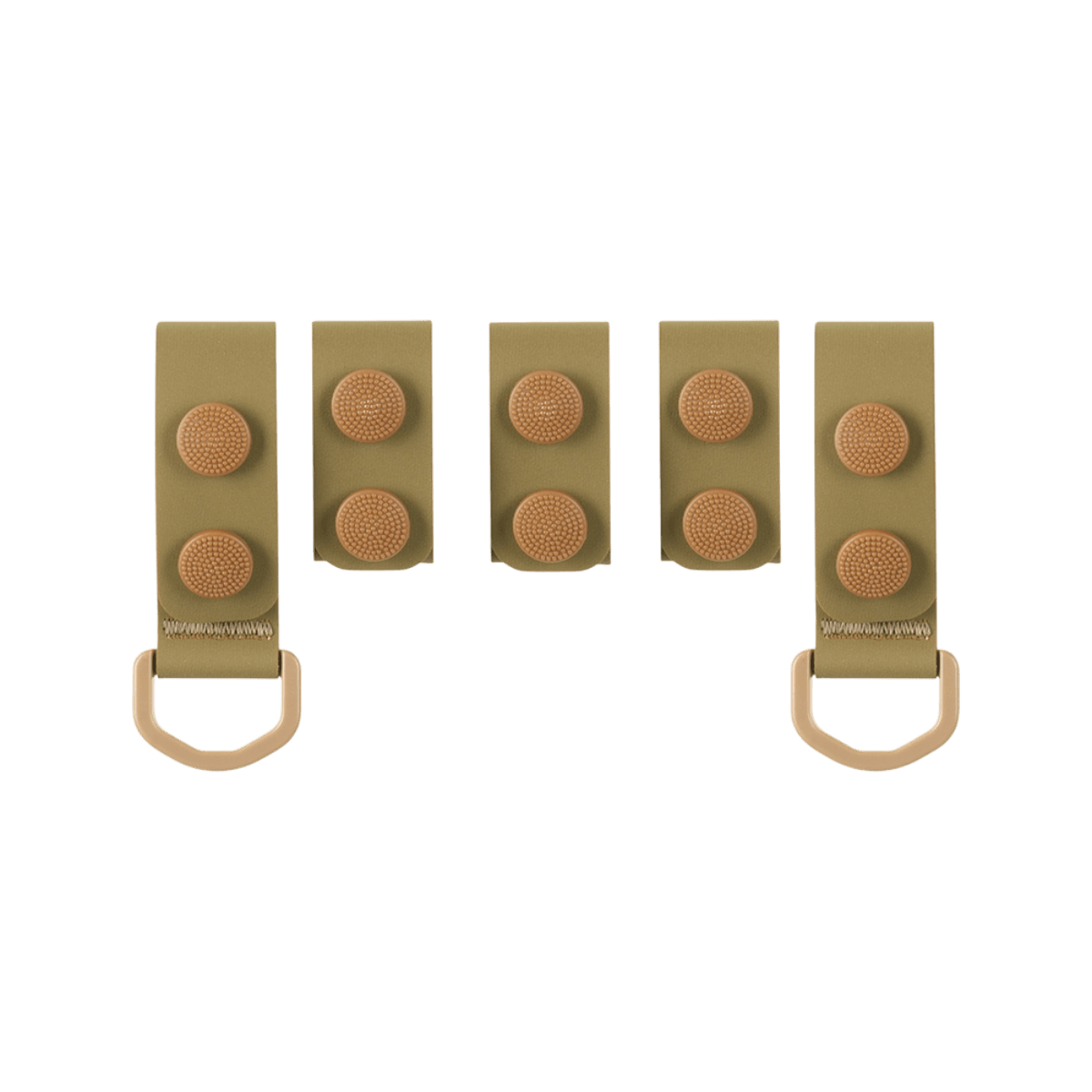 M-Tac Taktiske Bæltefittings (5 stk.) med D-ringe til ekstra udstyr, designet til fastgørelse af politibælte til buksebælte.