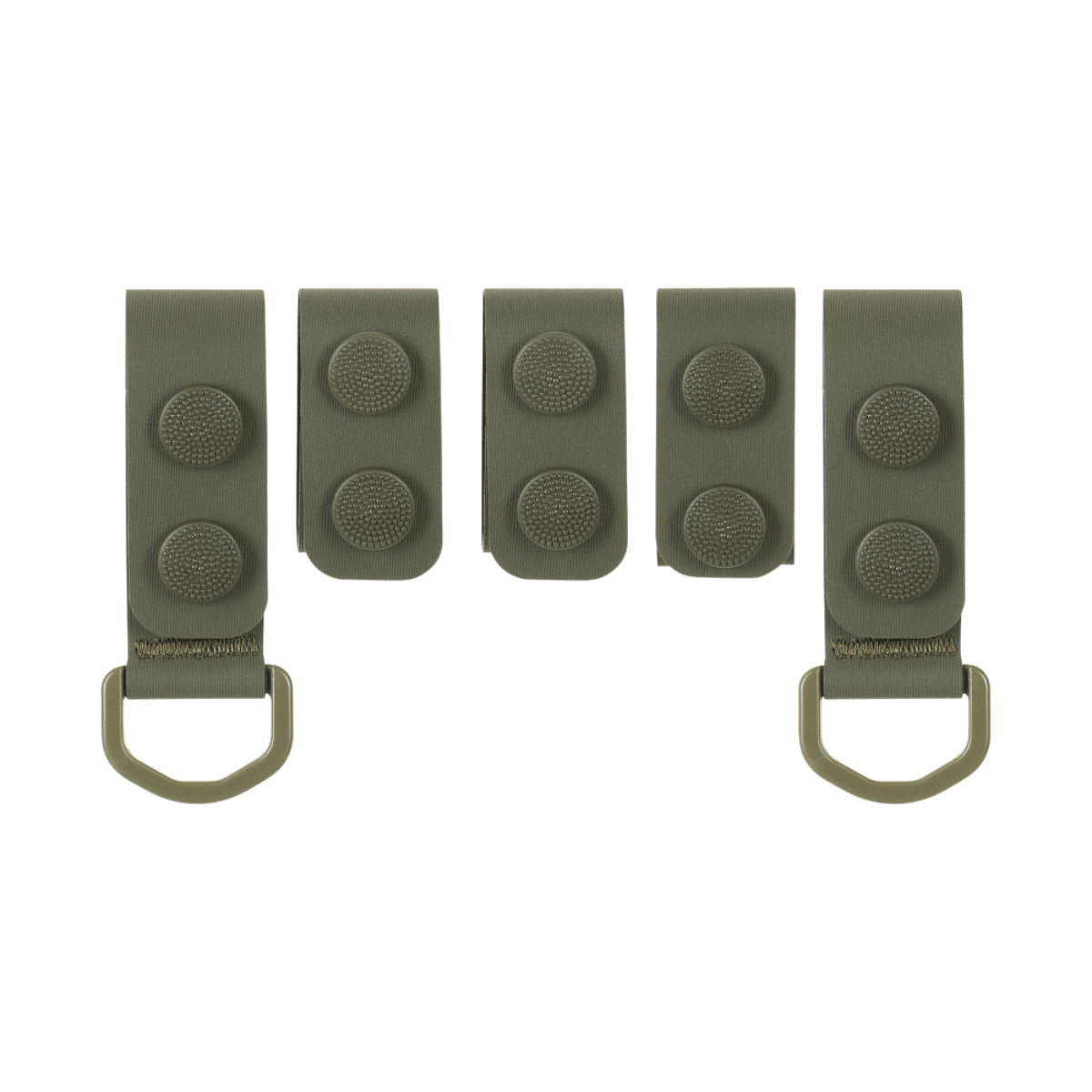 M-Tac Taktiske Bæltefittings (5 stk.) til fastgørelse af politibælte med D-ringe til ekstra udstyr, grøn.