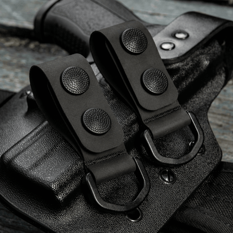 M-Tac Sæt af 2 – Duty Belt Keepers i robust design til politibælte og taktisk bæltetilbehør med D-ringe.