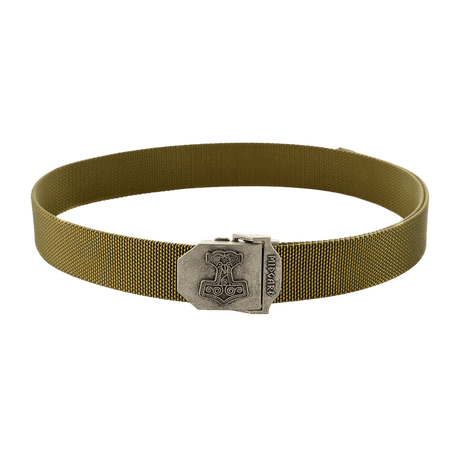 M-Tac Thors Hammer Bælte – Militærstil og funktionalitet med justerbar spænde og Thor's Hammer-emblem, 100% nylon, 38 mm bredt.
