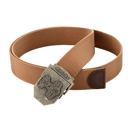 M-Tac Thors Hammer Bælte – Militærstil og funktionalitet i nylon med Thor's Hammer-emblem, justerbar spænde, ideel til hverdag og feltbrug.
