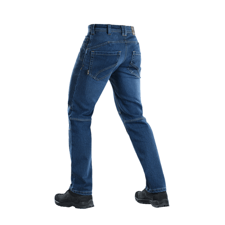 M-Tac Jeans Tactical Gen. I Cordura Regular Fit, holdbare og komfortable til hverdag og fritid, set bagfra i blå denim.