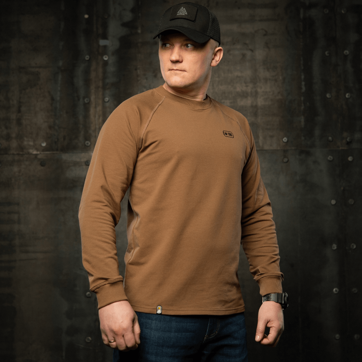 M-Tac Raglan Athlete sweatshirt i coyote med rund hals og raglanærmer