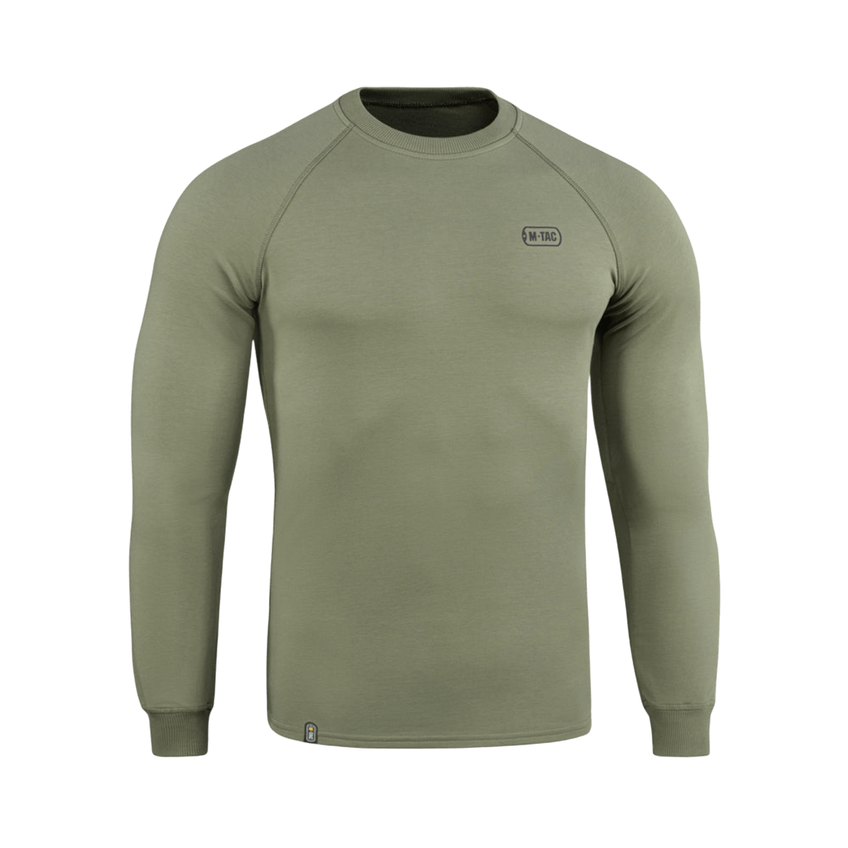 M-Tac Raglan Athlete sweatshirt i oliven med raglanærmer, 95% bomuld, 5% elastan, ideel til sport og hverdagsbrug.