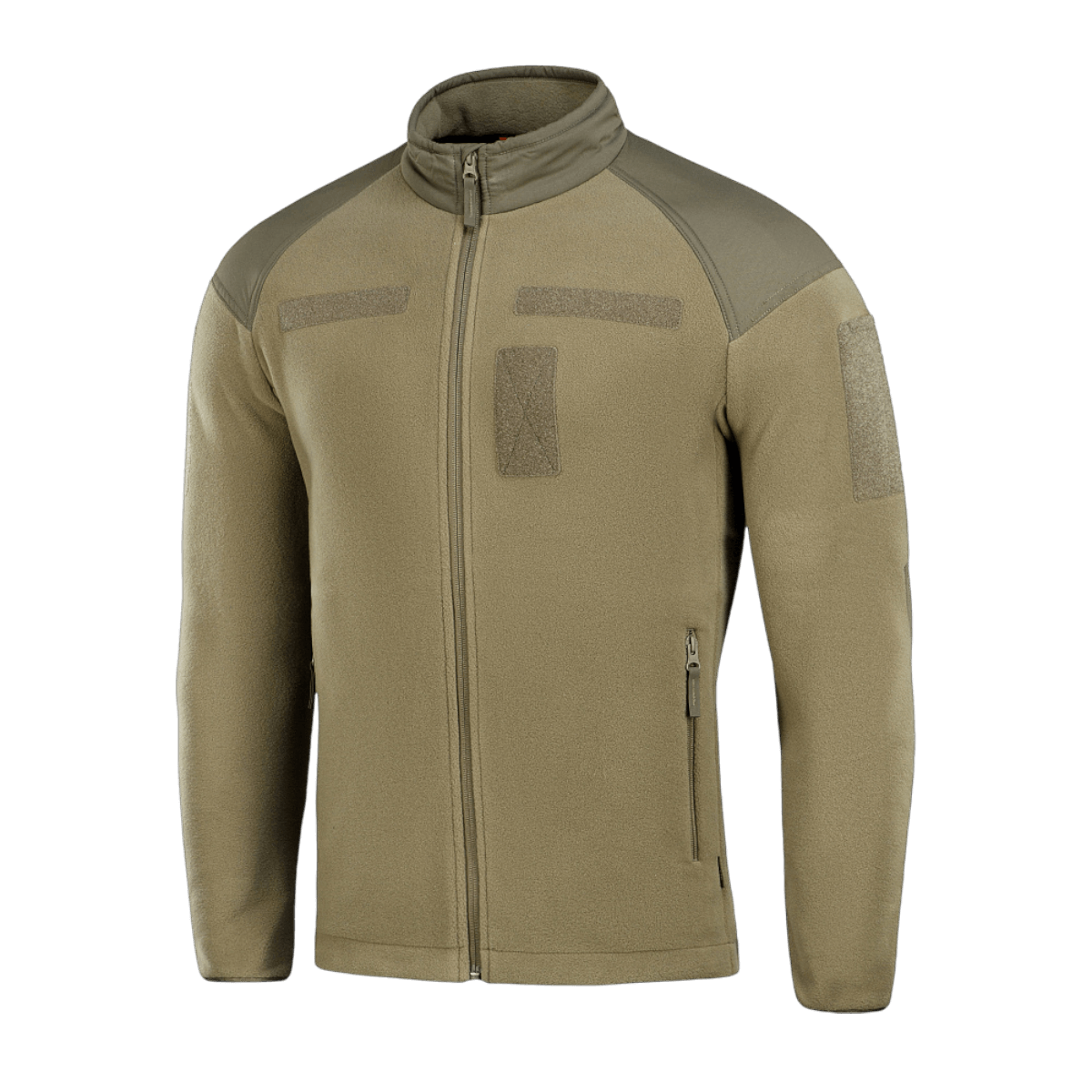 M-Tac Combat Fleece Jakke i beige, lavet af Himates fleece med vindtætte nylonindsatser, ideel til både varme og åndbarhed.