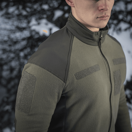 M-Tac Combat Fleece Jakke i olivengrøn med Himates fleece, forstærkede skulderpaneler og NIJ-certificering, gallery position 1.