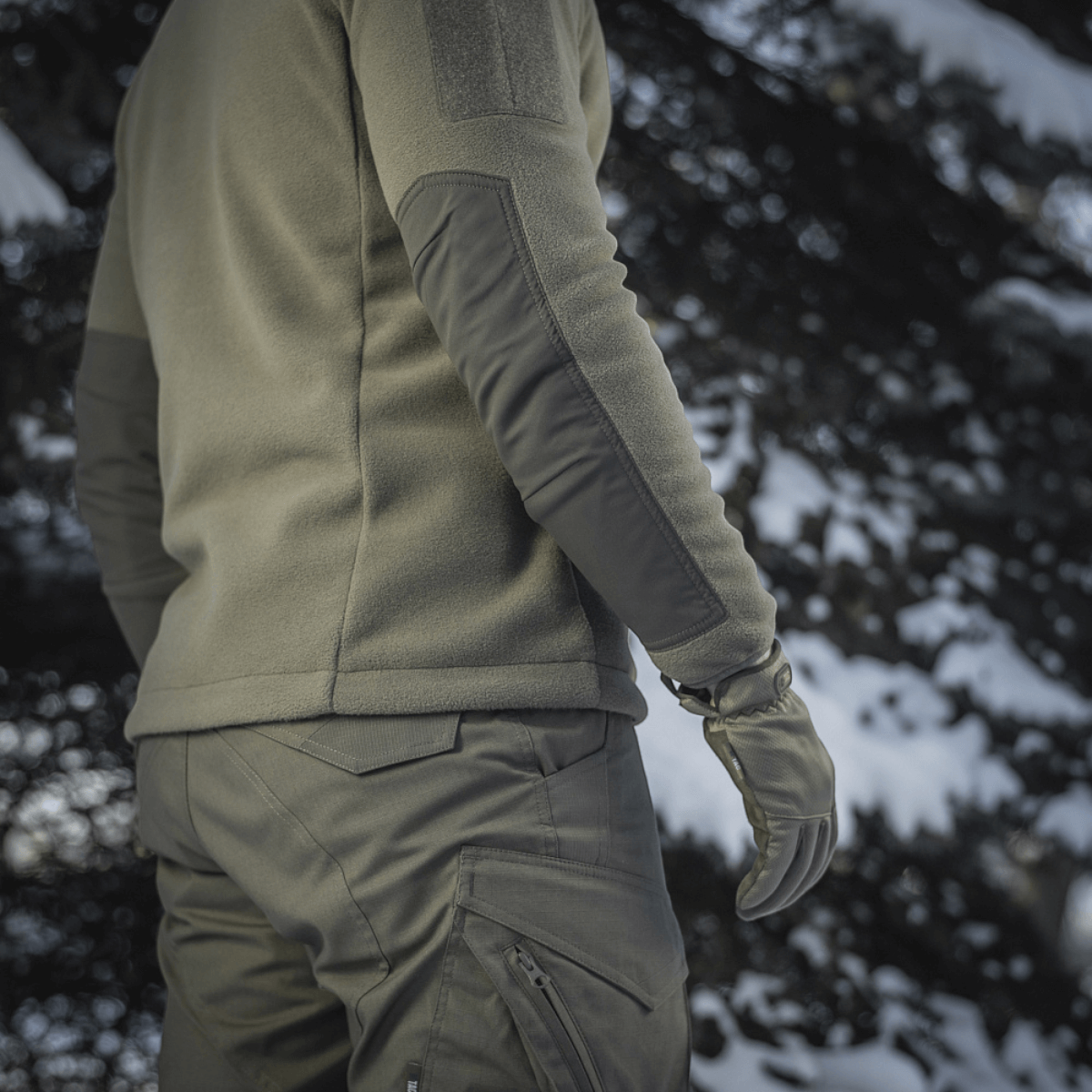 M-Tac Combat Fleece Jakke til mænd i skoven, jakken af høj kvalitet med Himates fleece og vindtæt stof