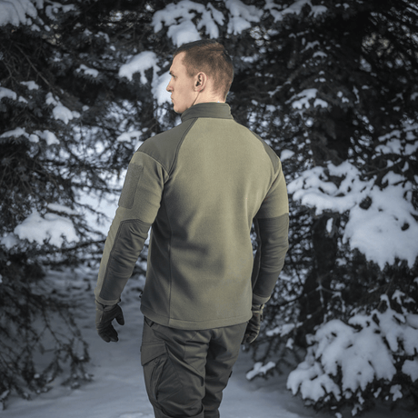M-Tac Combat Fleece Jakke set bagfra i olivengrøn med holdbar Himates fleece og NIJ-certificering, gallery position 1.