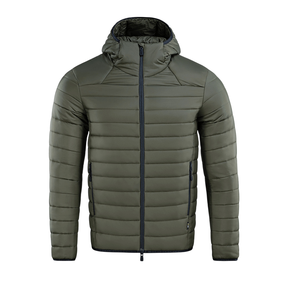 M-Tac Stalker Gen.III Jakke i olivengrøn med hætte, fremstillet af 100% nylon og G-LOFT isolering, perfekt til koldt vejr.