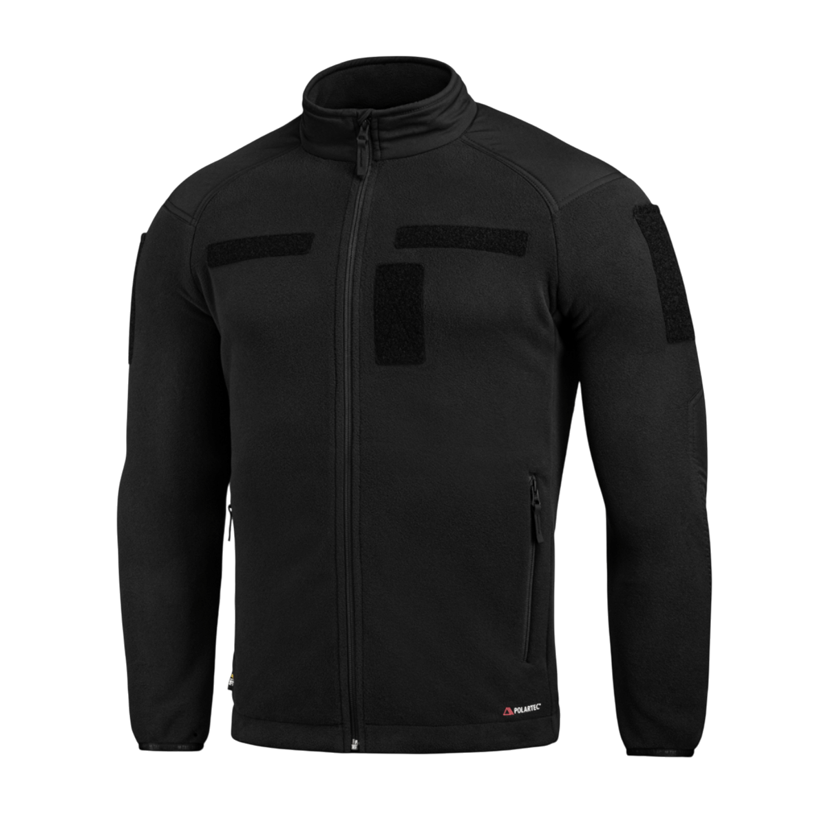 M-Tac Combat Fleece Polartec Jakke i sort med Polartec® fleece og vind- og strækbart stof, designet til taktisk og casual brug.