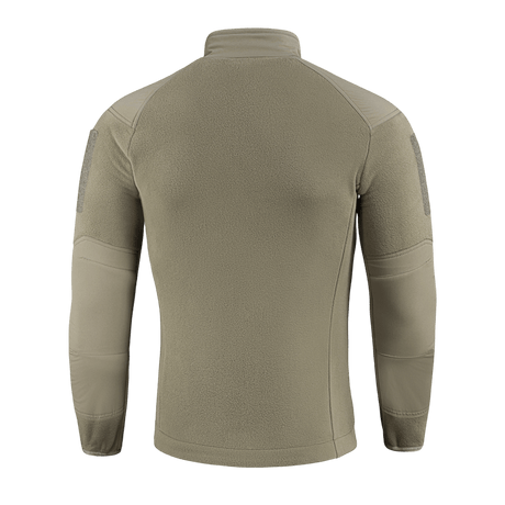 M-Tac Combat Fleece Polartec Jakke i olivenfarve, set bagfra, avanceret materiale, perfekte til taktisk og casual brug, velcro-paneler