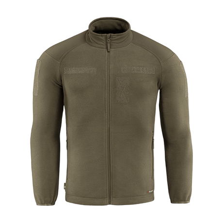 M-Tac Combat Fleece Polartec Jakke i olivengrøn med YKK lynlåse og velcro-paneler. Perfekt til taktisk brug og termoregulering.