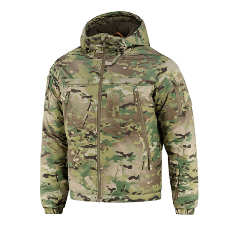 M-Tac Alpha Gen.IV Pro Primaloft Vinterjakke i originalt Multicam design, holdbar, vandafvisende og ideel til koldt vejr ned til -20°C