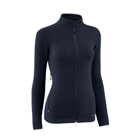 M-Tac Sweater Nord Fleece Polartec Dame i sort med YKK-lynlås og stand-up krave, designet til kvinder for komfort og varme.