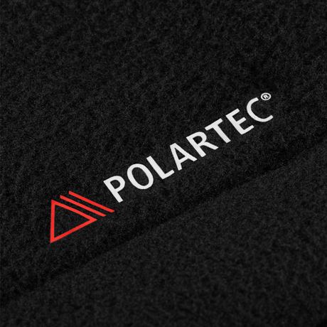 M-Tac Combat Fleece Jakke Polartec Dame i sort med nærbillede af Polartec fleece materiale, gallery position 1, teknisk detalje
