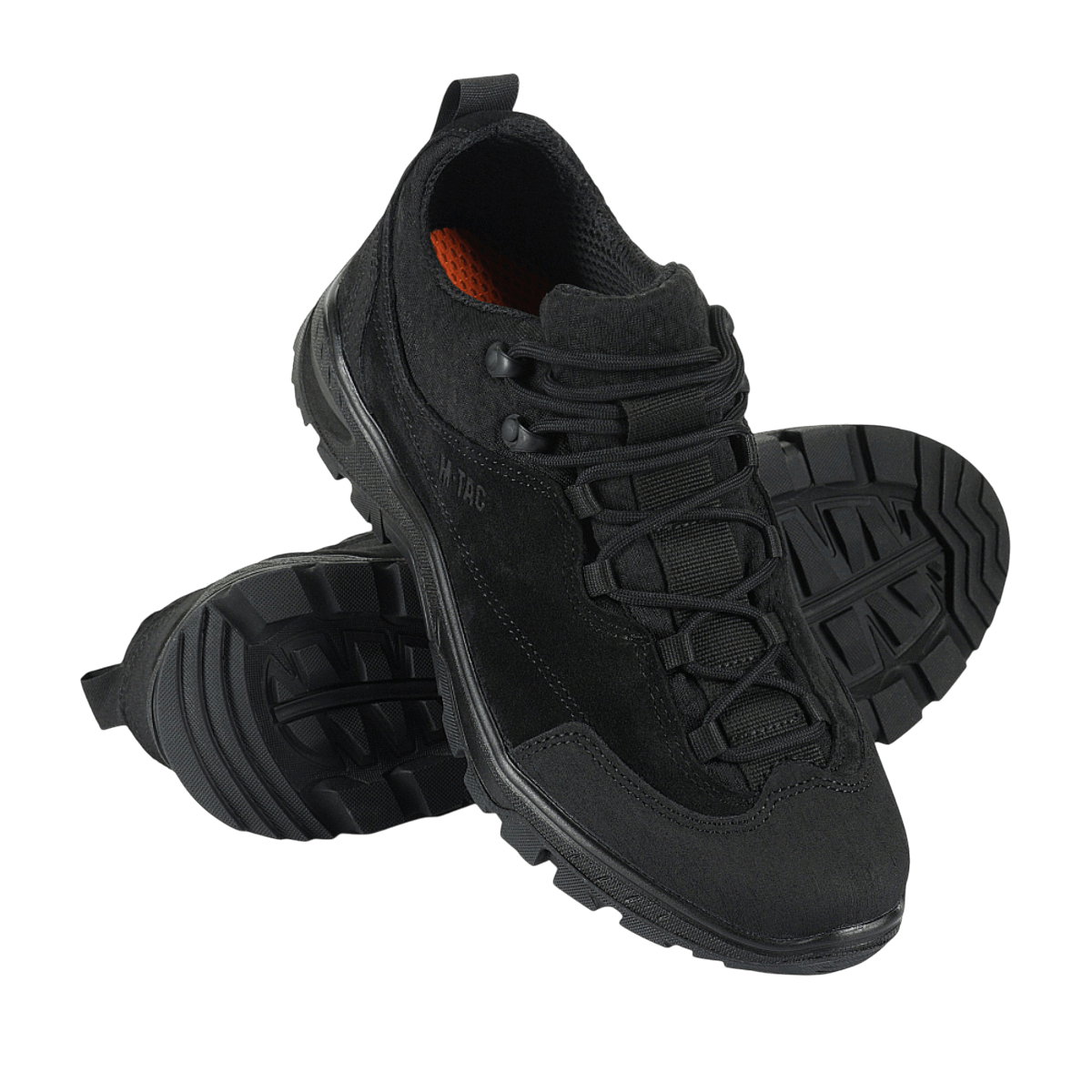M-Tac Tactical Sneakers Patrol R Vent i sort, ideelle til trekking og outdoor-aktiviteter med holdbart læder og åndbare meshindsatser.