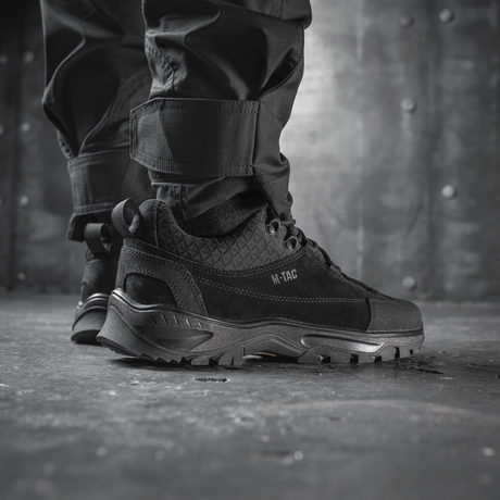 M-Tac Tactical Sneakers Patrol R Vent til trekking og outdoor-aktiviteter, slidstærkt læder og åndbare 3D-meshindsatser.