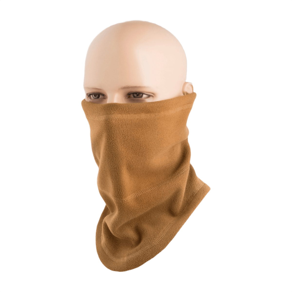 M-Tac Fleece Neck Gaiter (Tok Tube) i brun fleece brugt som halsedisse, beskytter mod kulde, vind og sol, ideel til vinteraktiviteter.