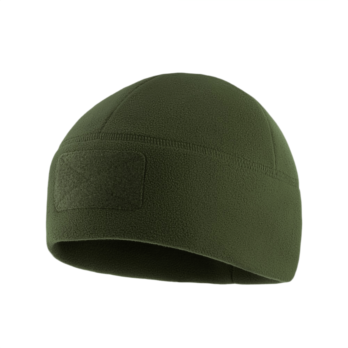 M-Tac Watch Cap Elite Fleece Beanie Hat Velcro i grøn farve, let og varm, ideel til taktisk brug, friluftsliv og vinteraktiviteter.