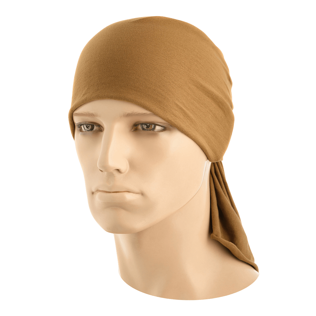 M-Tac Bomuld Tube Scarf i brun, multifunktionelt tilbehør til taktisk brug eller fritid, lavet af 100% bomuld, vist som Sahara Bandana.