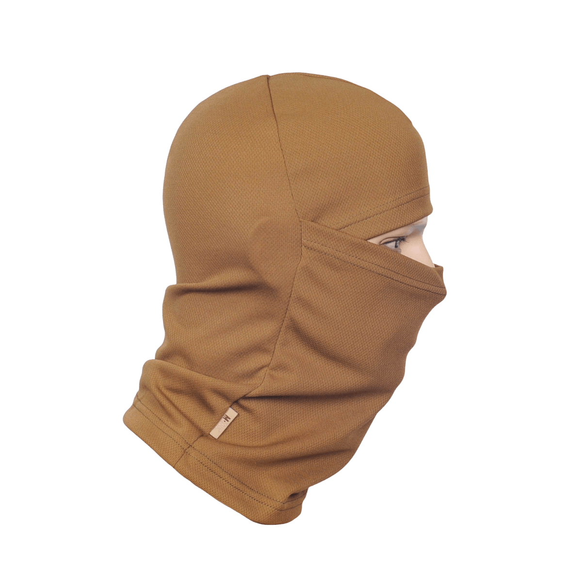M-Tac Sweating Ninja-Balaclava i brun polyester, ideel til udendørs aktiviteter, beskytter mod støv og holder huden tør.