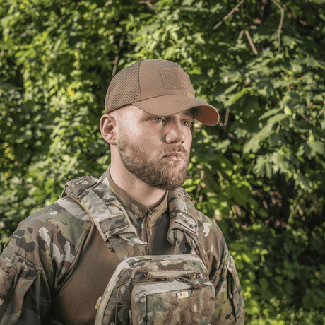 M-Tac Baseball Cap Ripstop Elite Flex i brunt ripstop med ventilationsnet og justerbar lukning, gallery position 1.