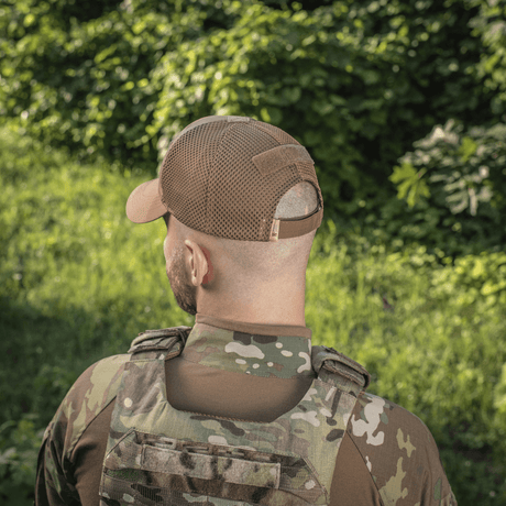 M-Tac Baseball Cap Ripstop Elite Flex i brun ripstop med åndbart mesh på bagsiden og justerbar strop, gallery position 1.