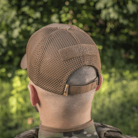 M-Tac Baseball Cap Ripstop Elite Flex i brun ripstop med ventilationsnet på bagsiden og justerbar lukning, gallery position 1.